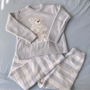 Cutest Super Soft Fleece Bear Loungewear Sets - Light Grey from Sugar Pique